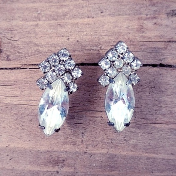 Vintage Jewelry - Pave Rhinestone Earrings! Mix/Match Sale 2/$10!